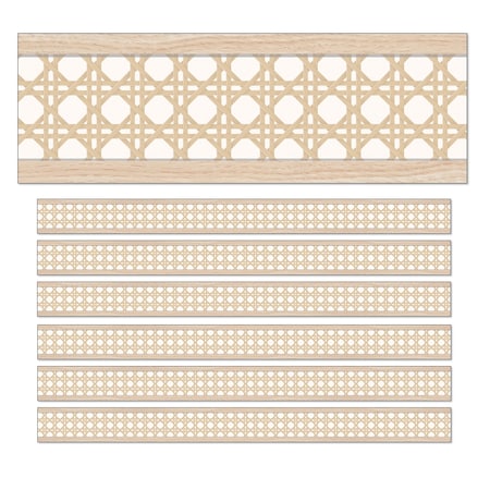 Carson Dellosa True to You Woven Cane Straight Bulletin Board Borders, 72PK 108525